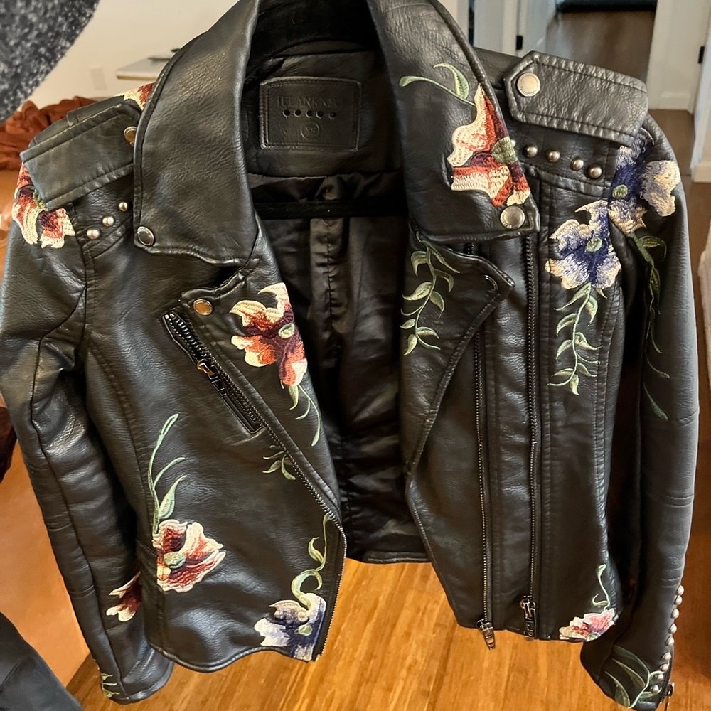 Blank NYC Embroidered Leather Jacket